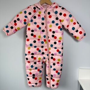 Hanna Andersson Polka Dot One Piece Poly
Insulated Full Zip Snowsuit | 18-24M